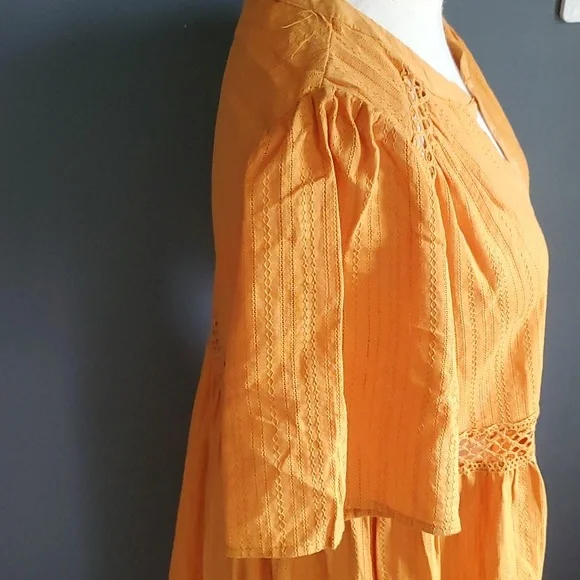 Knox Rose woman's orange buttondown dress size M - Picture 6 of 14
